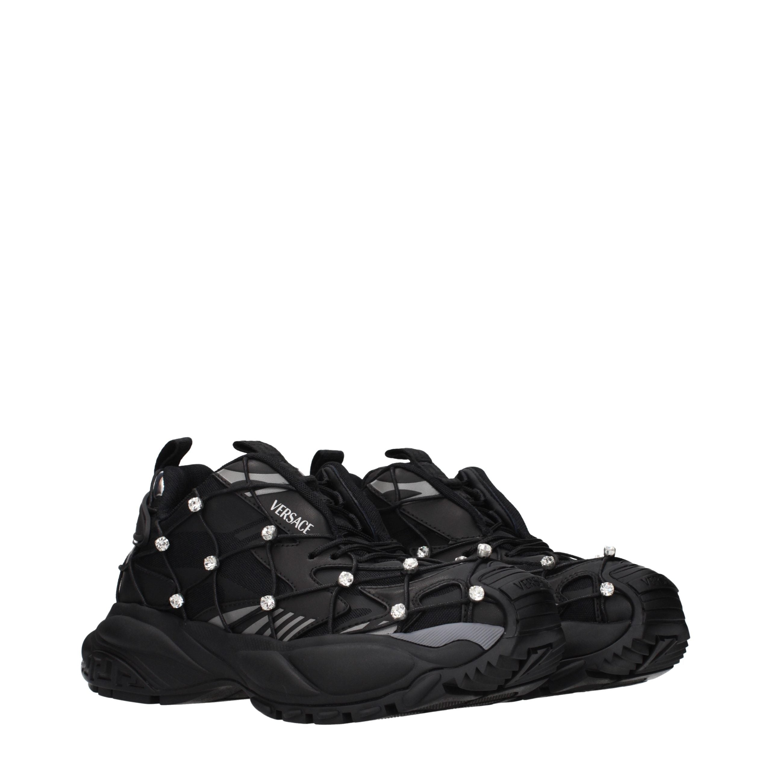 Versace Black Fabric Chunky Sneakers - Elevate Your Style