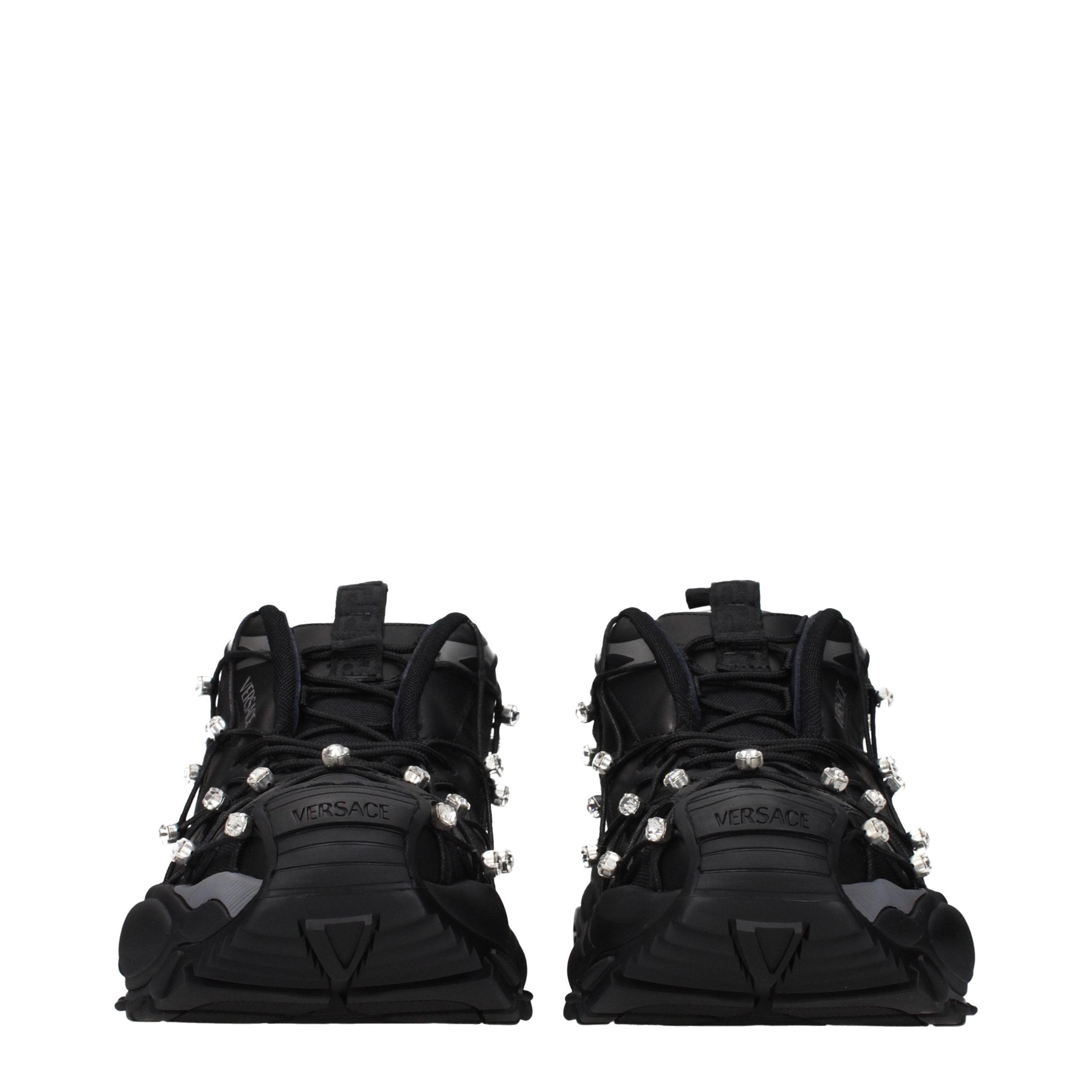 Versace Black Fabric Chunky Sneakers - Elevate Your Luxury Style
