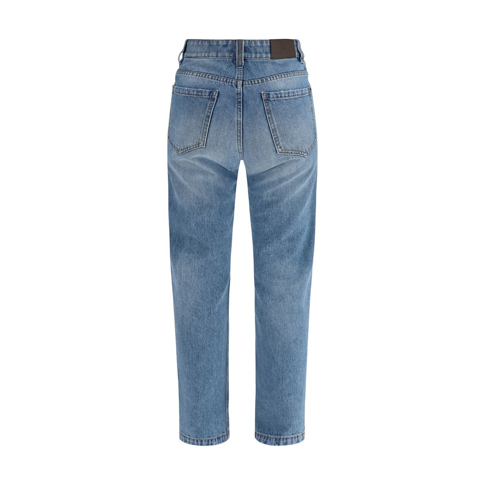 Brunello Cucinelli Blue Cotton Jeans Denim | Artisanal Luxury