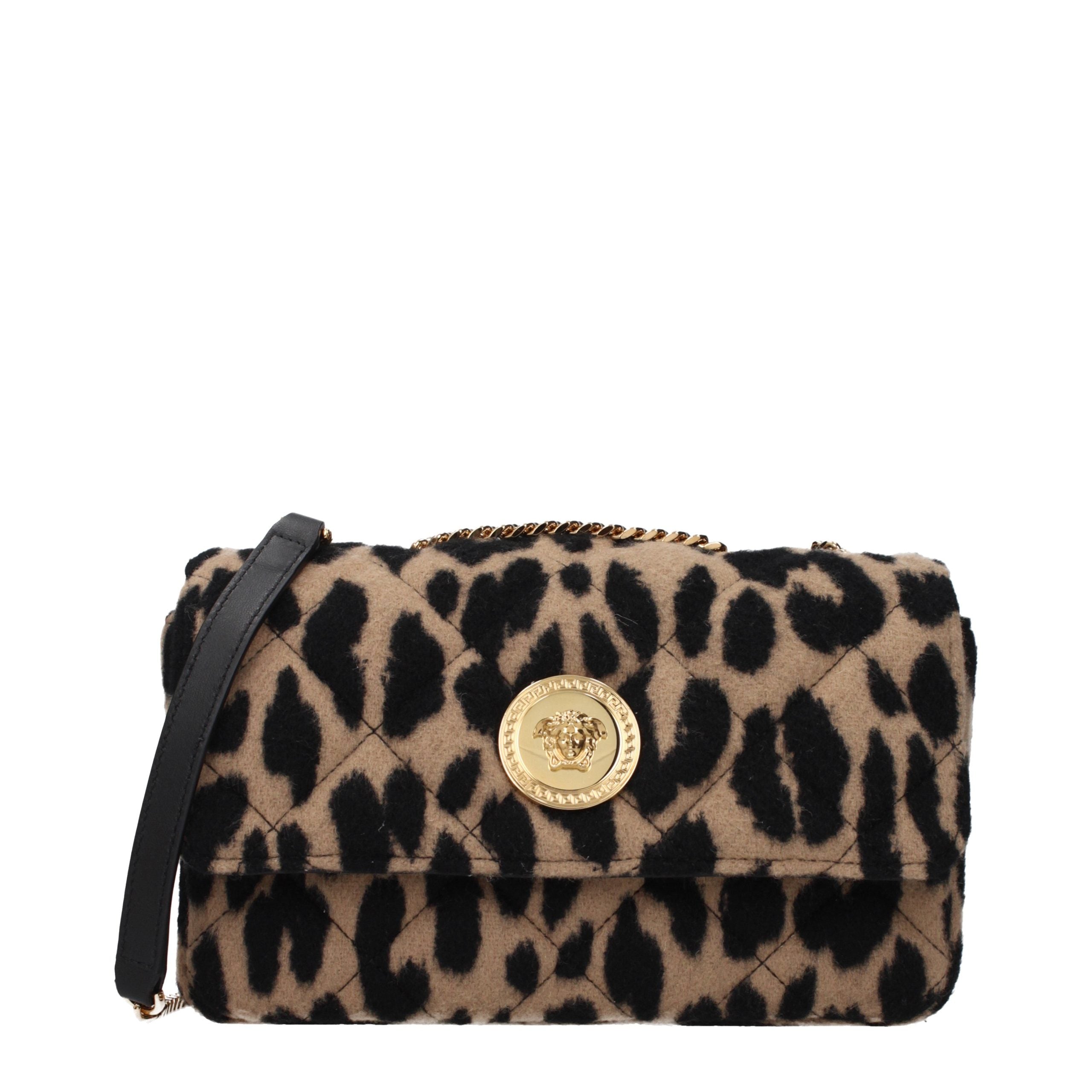 Versace Brown Wool Shoulder Bag - Exquisite Luxury Redefined