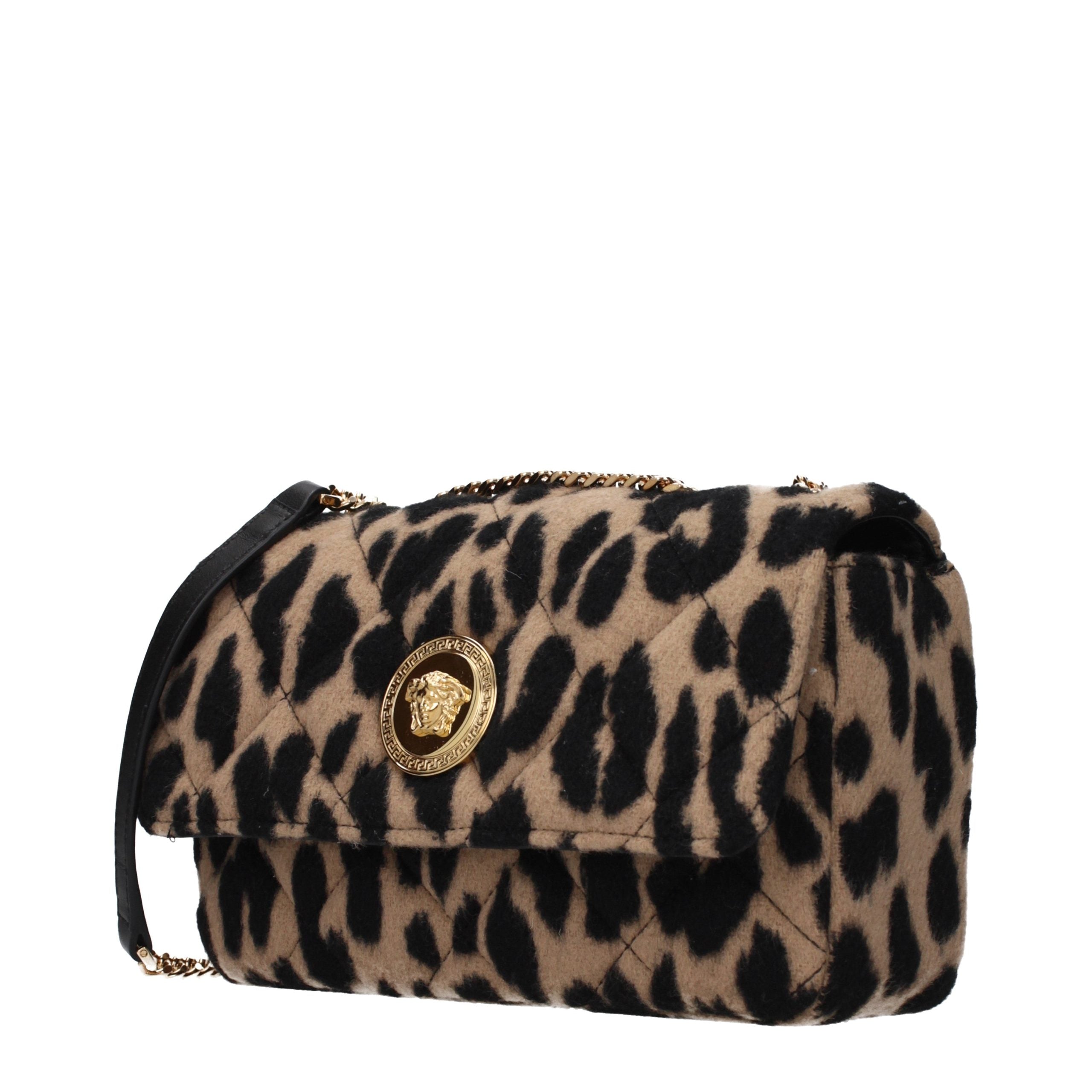 Versace Brown Wool Shoulder Bag - Exquisite Luxury Redefined
