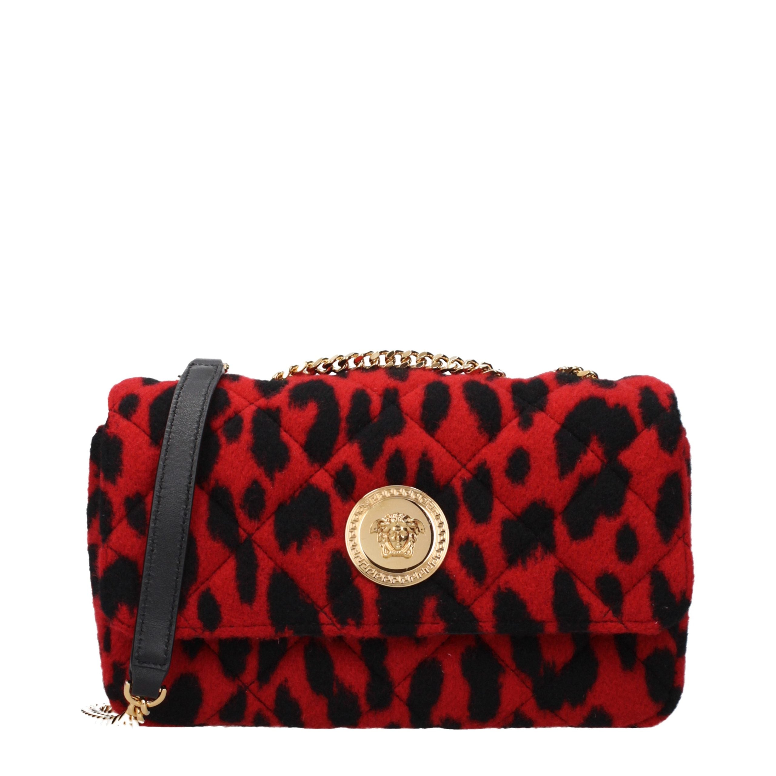 Versace Red Wool Shoulder Bag - Exquisite Luxury Redefined