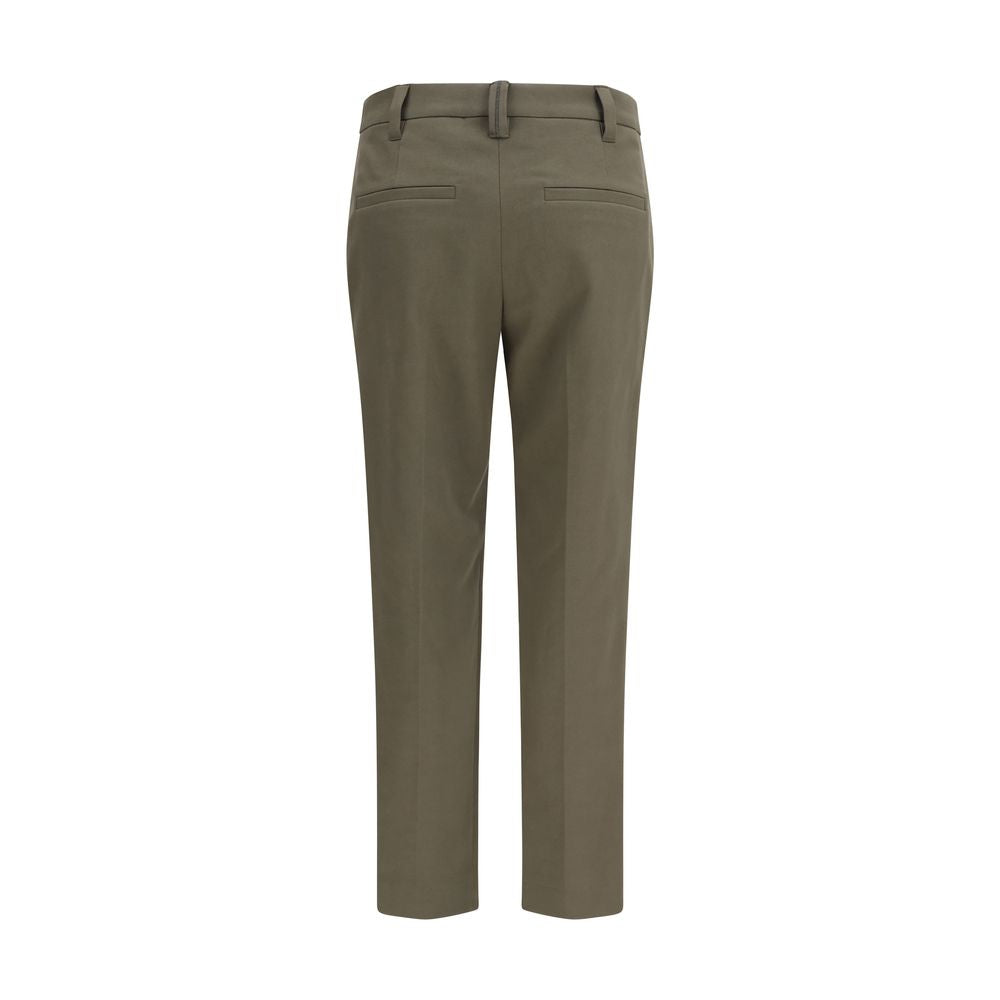 Brunello Cucinelli Bicolor Cotton Dress Pants | Designer Elegance