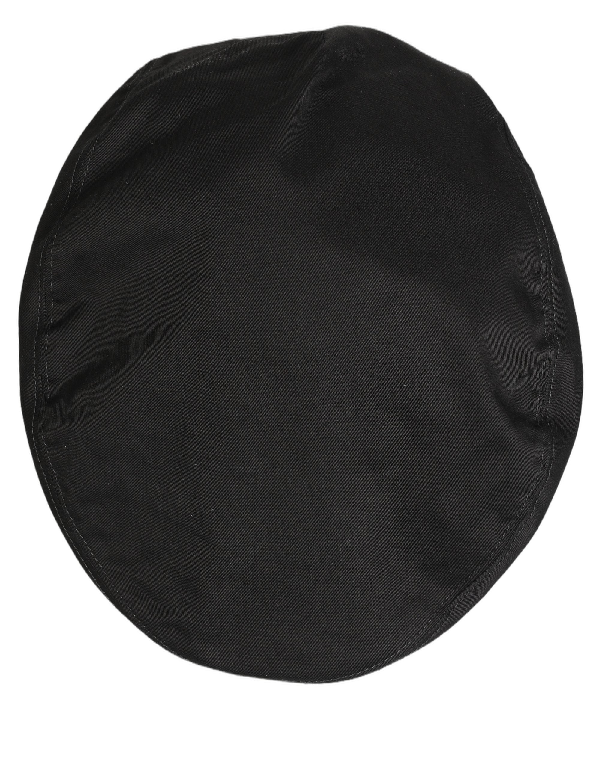 Dolce & Gabbana Black Cotton Stretch Newsboy Hat - Timeless Elegance