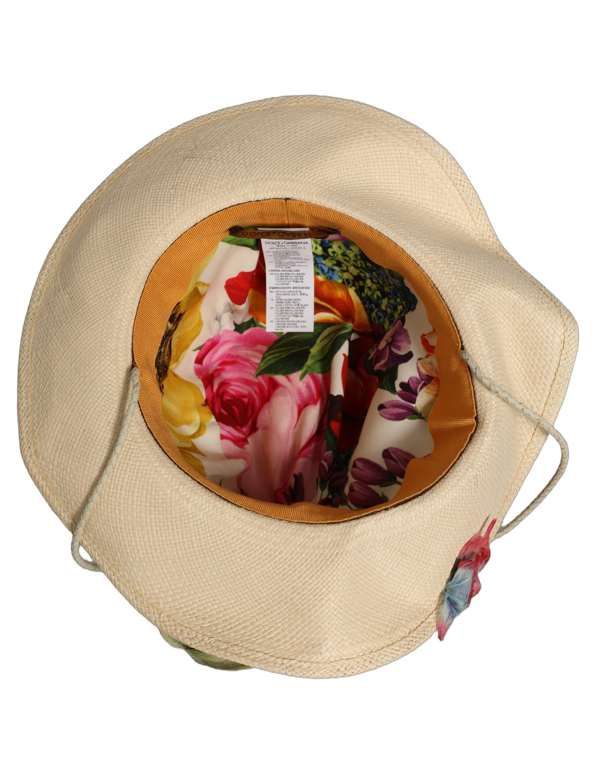 Dolce & Gabbana Beige Floral Applique Bucket Hat - Luxury Accessory