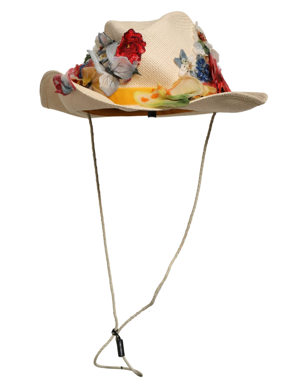 Dolce & Gabbana Beige Floral Applique Bucket Hat - Luxury Accessory