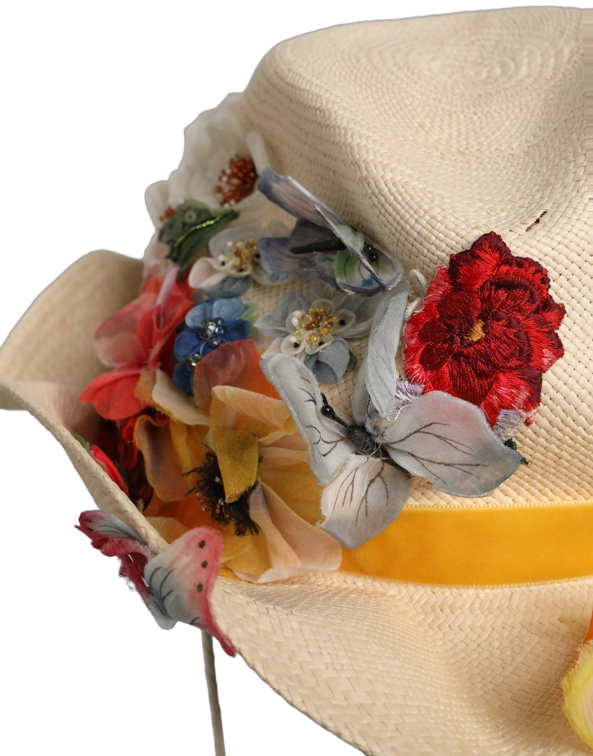 Dolce & Gabbana Beige Floral Applique Bucket Hat - Luxury Craftsmanship