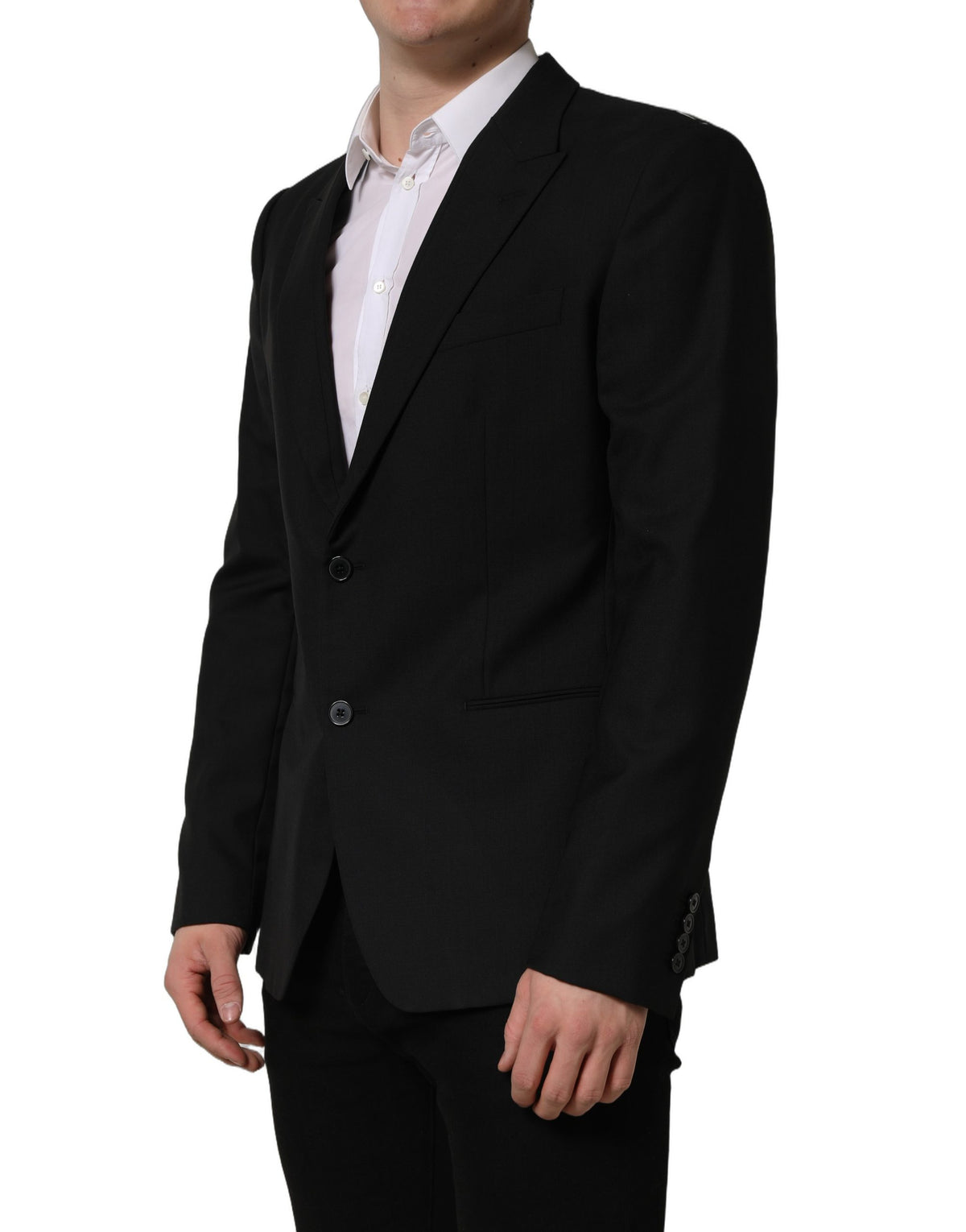 Dolce & Gabbana Black Wool Blazer Jacket - Italian Luxury Elegance