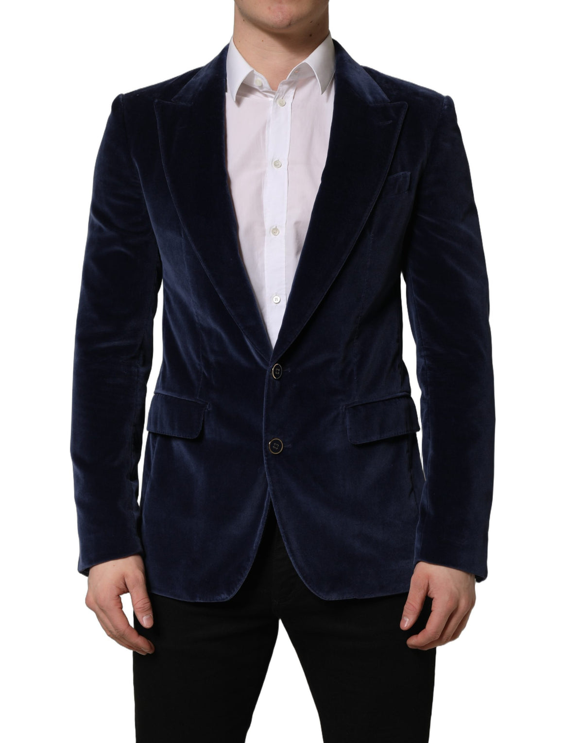 Dolce & Gabbana Blue Velvet Blazer Jacket - Timeless Luxury
