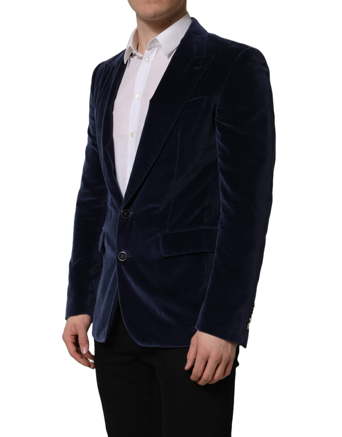 Dolce & Gabbana Blue Velvet Blazer Jacket - Timeless Luxury
