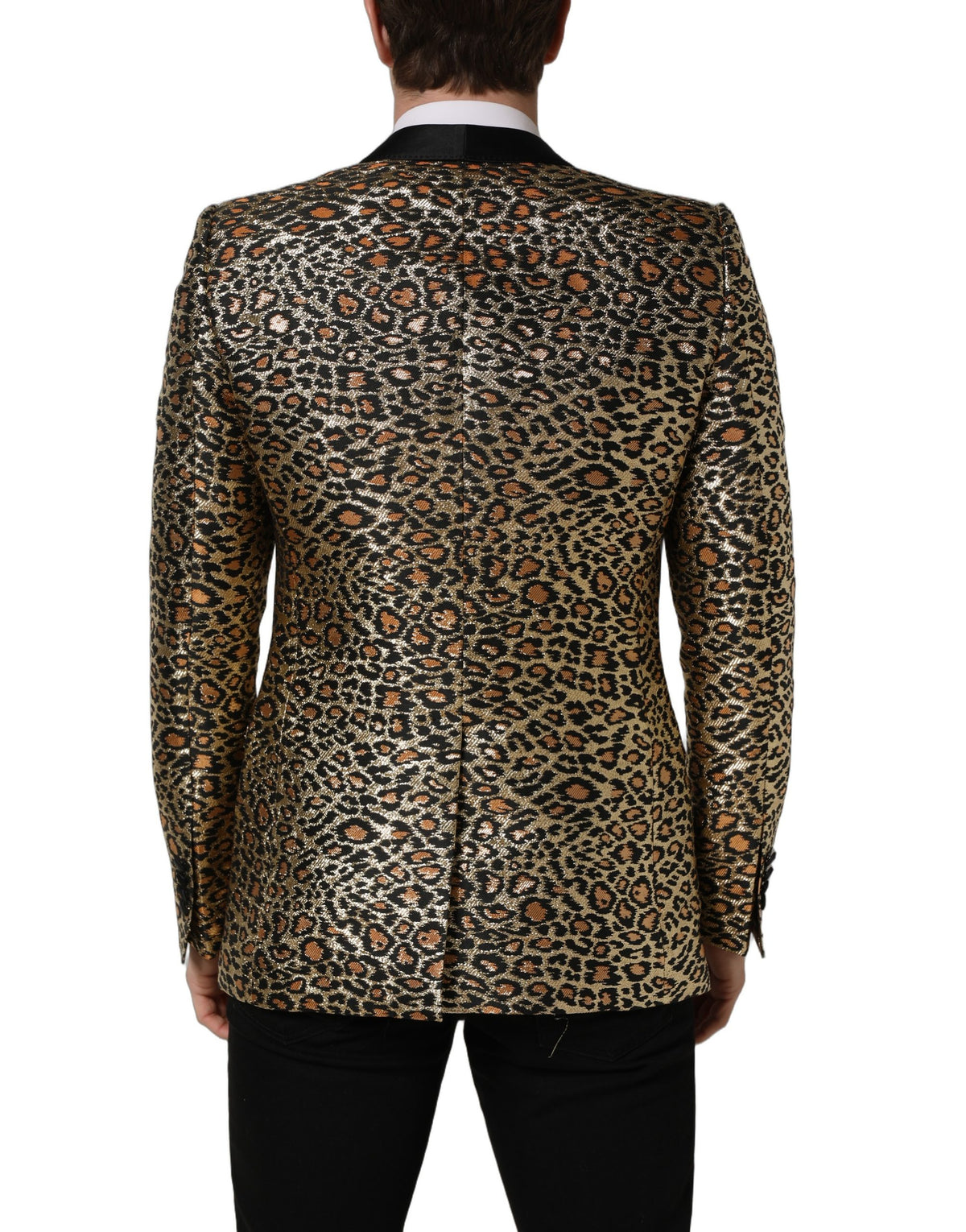 Dolce & Gabbana Gold Leopard Blazer - Exquisite Italian Elegance