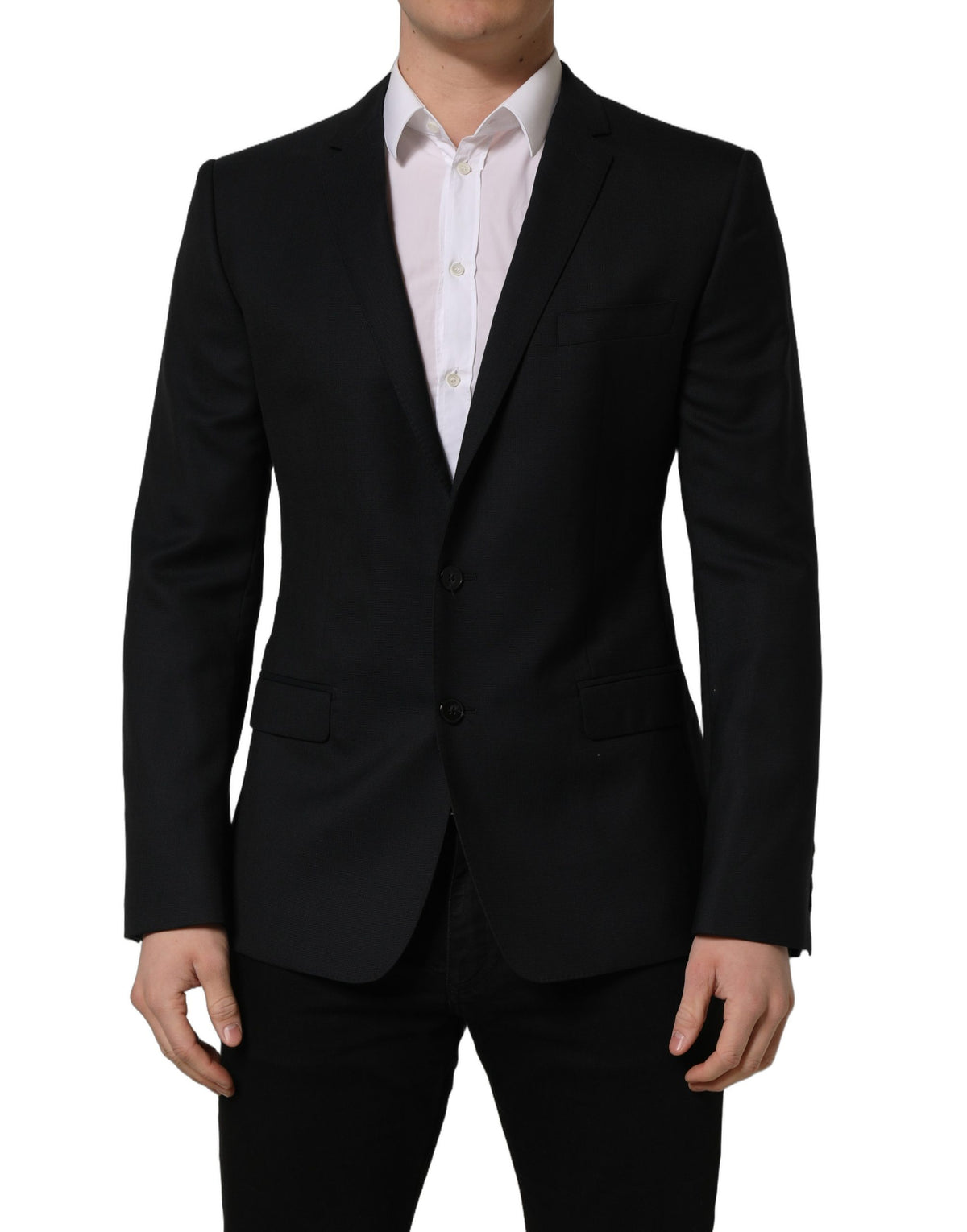 Dolce & Gabbana Black Wool Luxury Blazer - Timeless Elegance