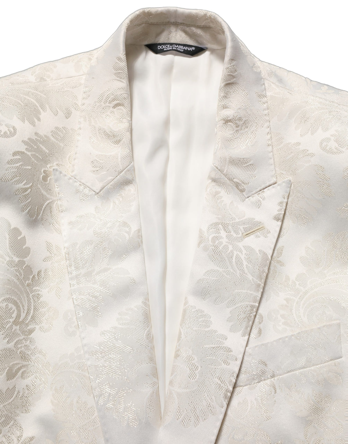 Dolce & Gabbana Off White Floral Blazer - Luxury Elegance