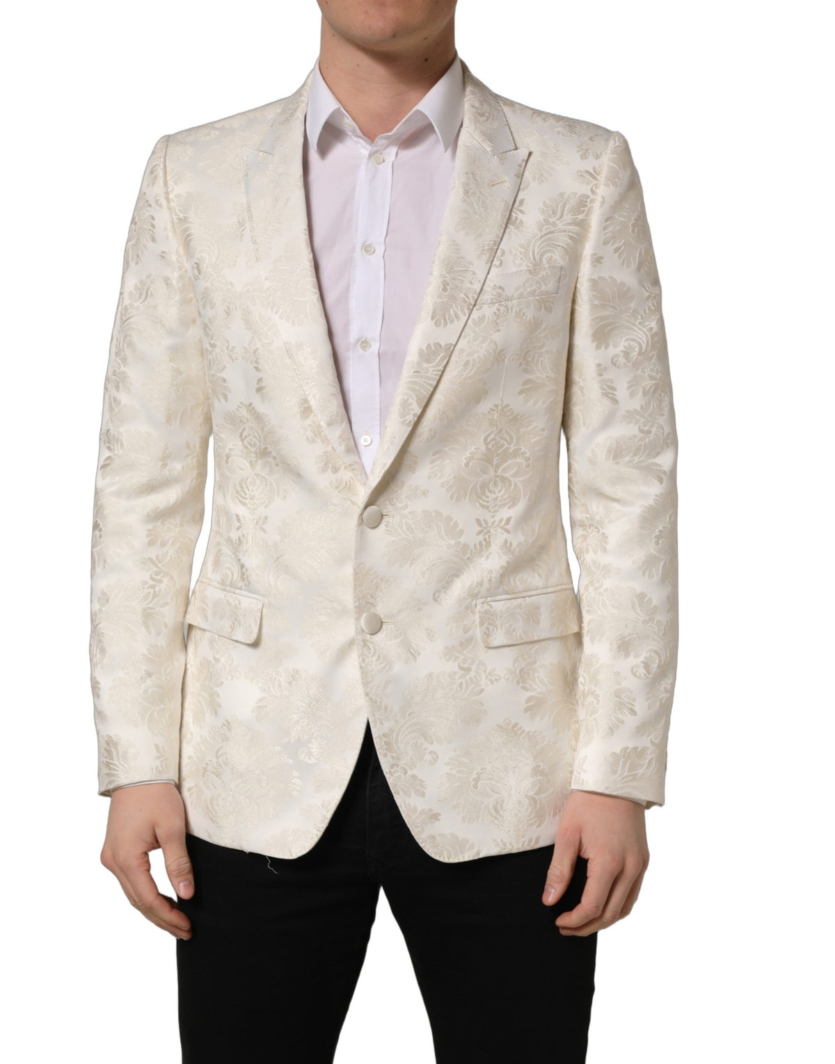 Dolce & Gabbana Off White Floral Blazer - Exquisite Luxury Fashion
