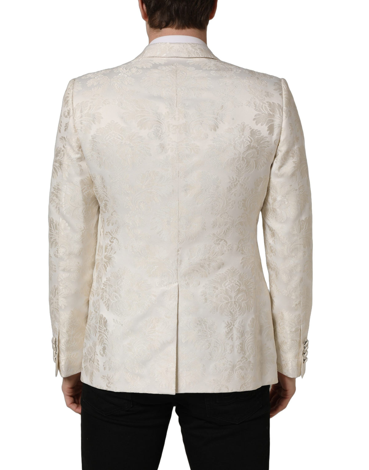 Dolce & Gabbana Off White Floral Blazer - Timeless Luxury Elegance