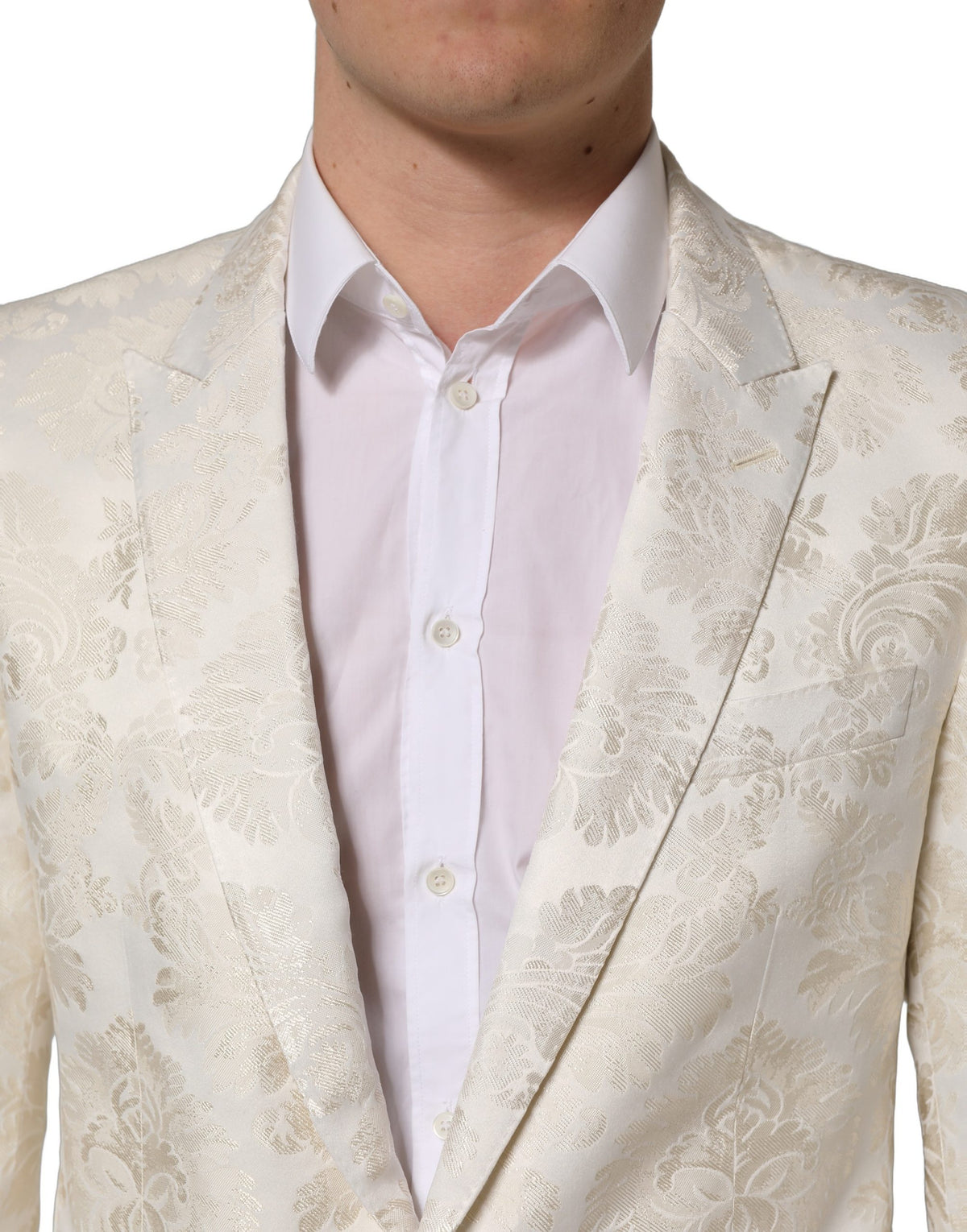 Dolce & Gabbana Off White Floral Blazer - Timeless Luxury