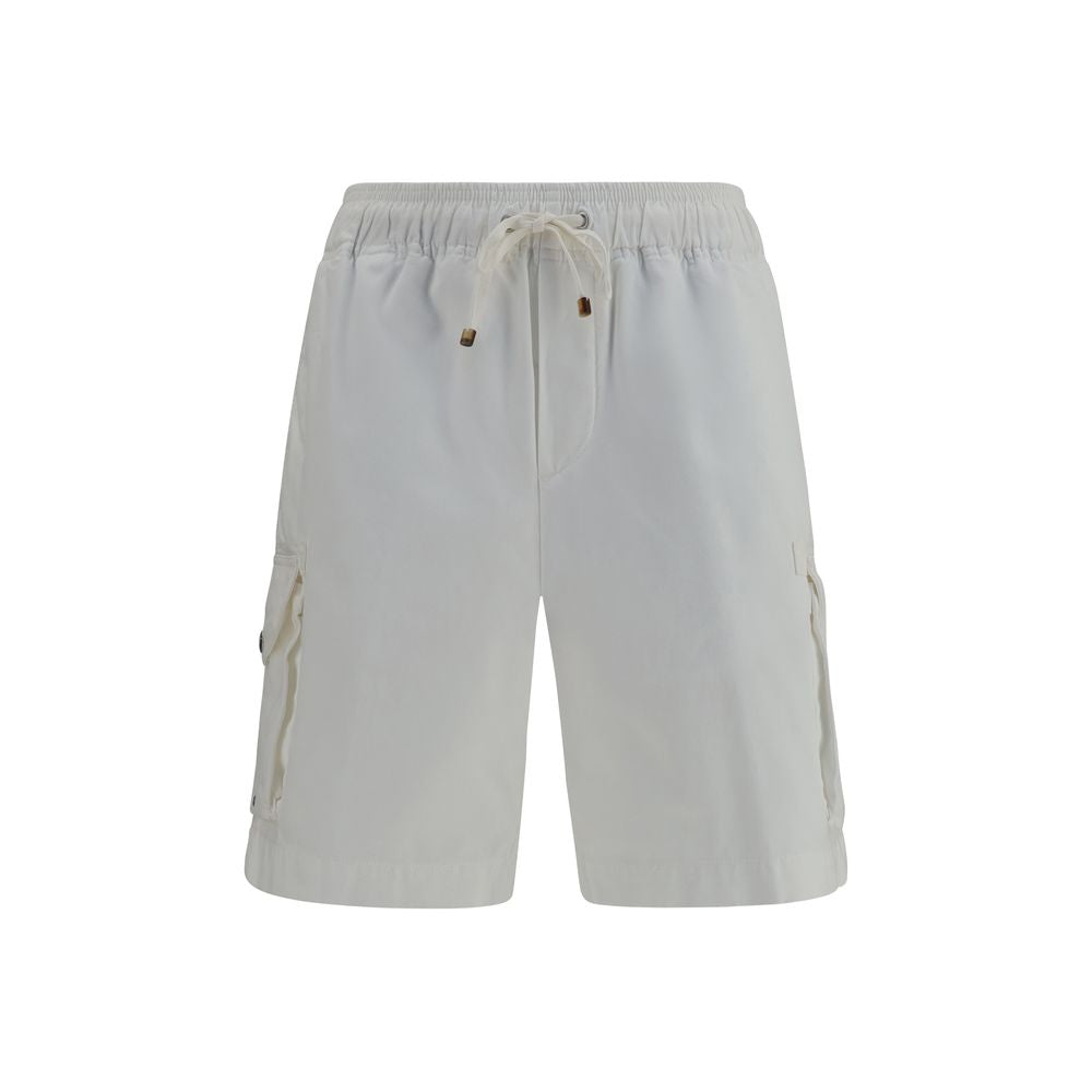 Brunello Cucinelli White Cotton Bermuda Shorts - Timeless Luxury