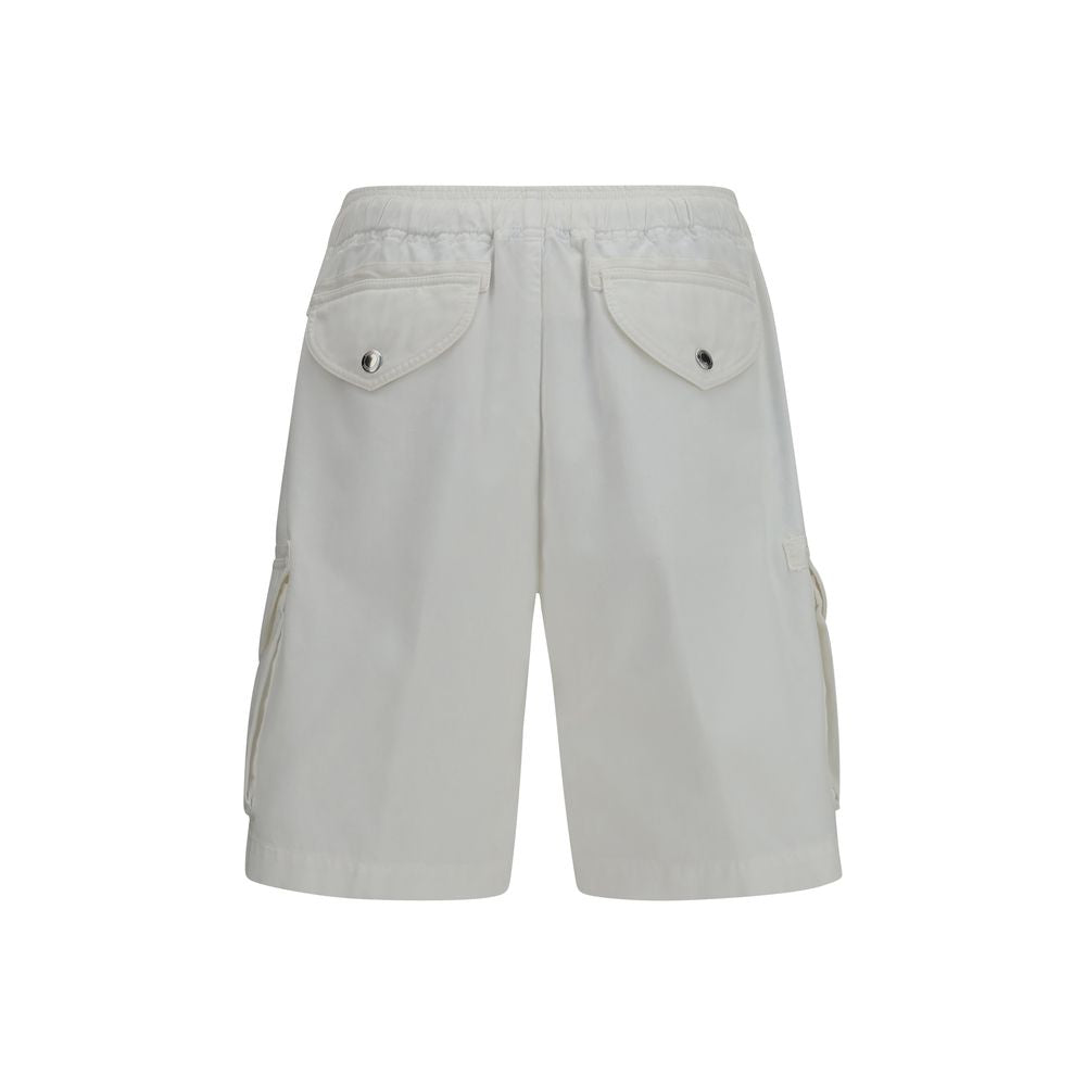 Brunello Cucinelli White Cotton Bermuda Shorts - Timeless Luxury