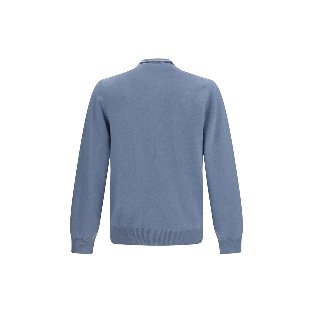 Brunello Cucinelli Blue Cashmere Cardigan | Artisanal Luxury Wear
