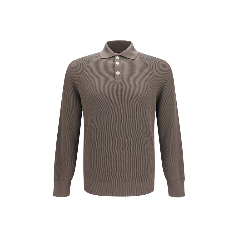 Experience the epitome of luxury with the Brunello Cucinelli Brown Cotton Shirt, crafted from soft cotton knitwear for timeless elegance and effortless sophistication.