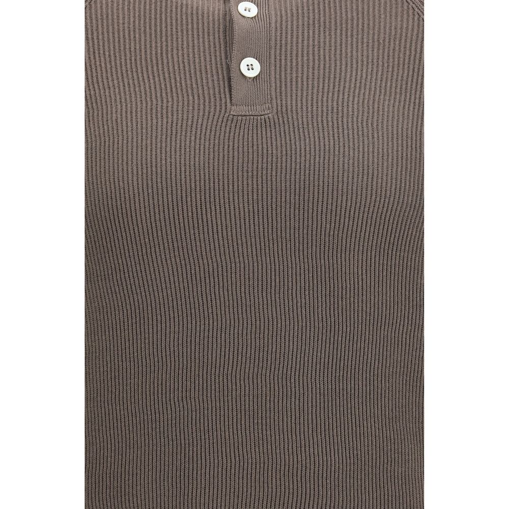Discover the Brunello Cucinelli Brown Cotton Shirt, a masterpiece of soft knitwear that embodies luxury and timeless elegance for the discerning individual.