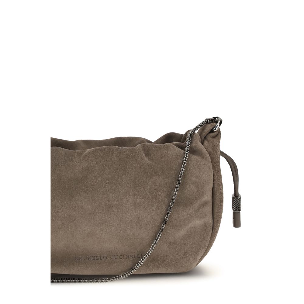 Elevate your style with the Brunello Cucinelli Brown Calf Leather Bos Taurus Shoulder Bag, a masterpiece of artisanal luxury, crafted for the discerning individual.