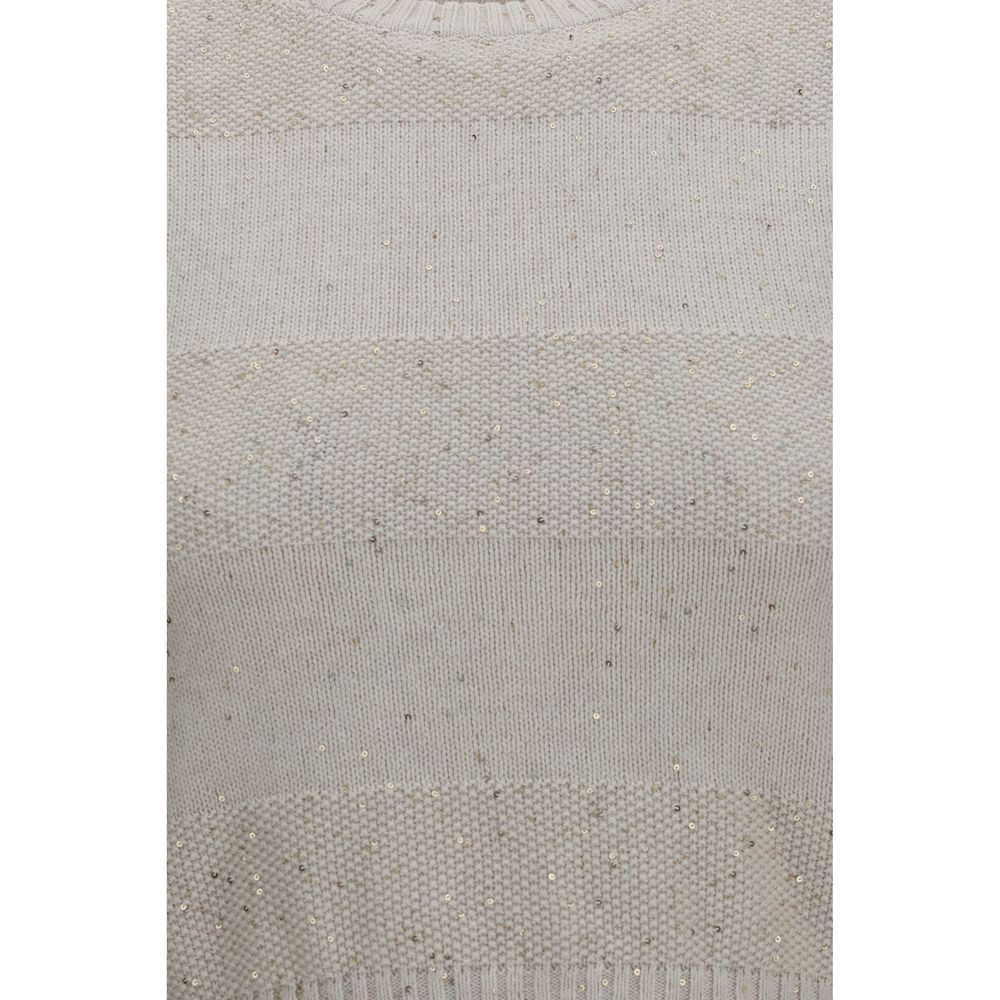 Brunello Cucinelli Beige Cotton Sweatshirt - Couture Elegance