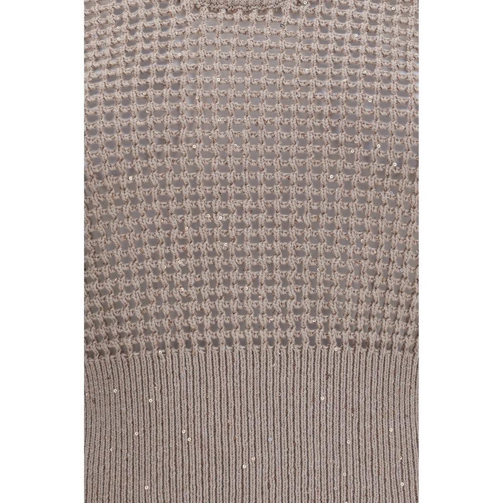 Brunello Cucinelli Beige Cotton Tank Top - Exquisite Luxury Fashion