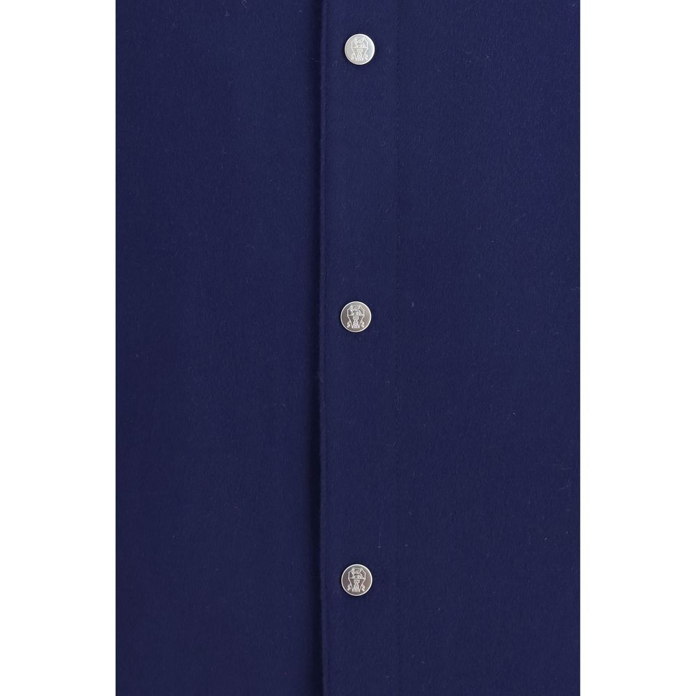 Brunello Cucinelli Blue Cashmere Full-Length Couture Jacket