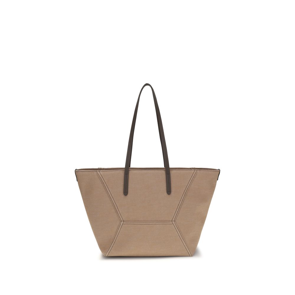 Indulge in the exquisite Brunello Cucinelli Beige Cotton Handbag from the SS26 collection, a masterpiece of craftsmanship that elevates your style with luxurious sophistication.