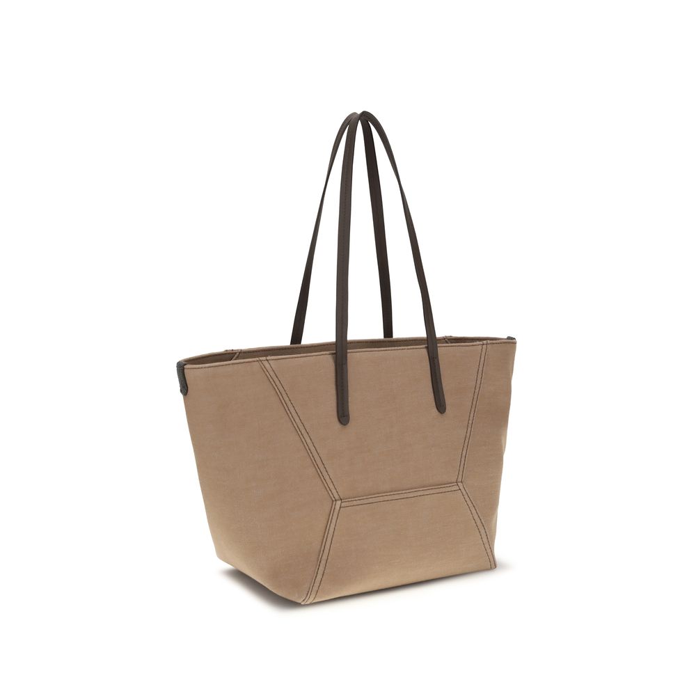 Discover the Brunello Cucinelli Beige Cotton Handbag from the SS26 collection, where exquisite craftsmanship meets timeless elegance, perfect for the discerning connoisseur.