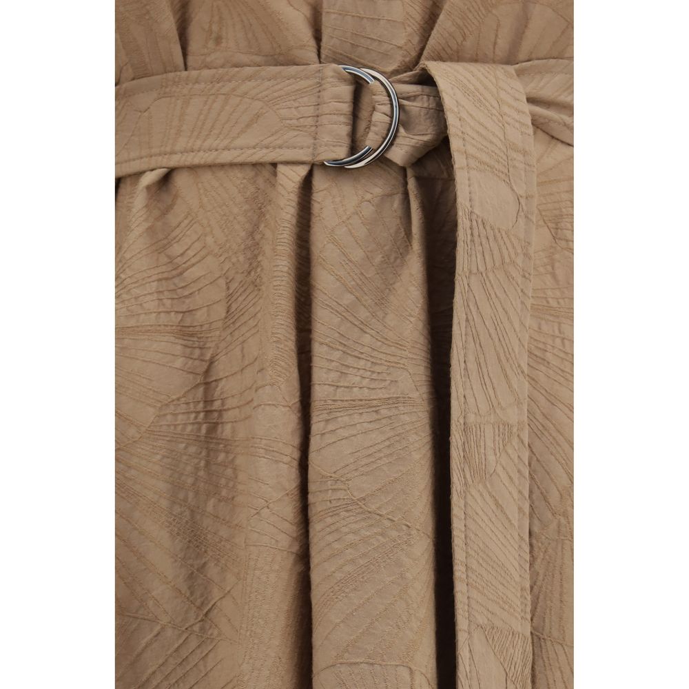 Experience the exquisite elegance of the Brunello Cucinelli Beige Cotton Casual Dress, crafted from luxurious cotton and polyamide, perfect for sophisticated occasions.
