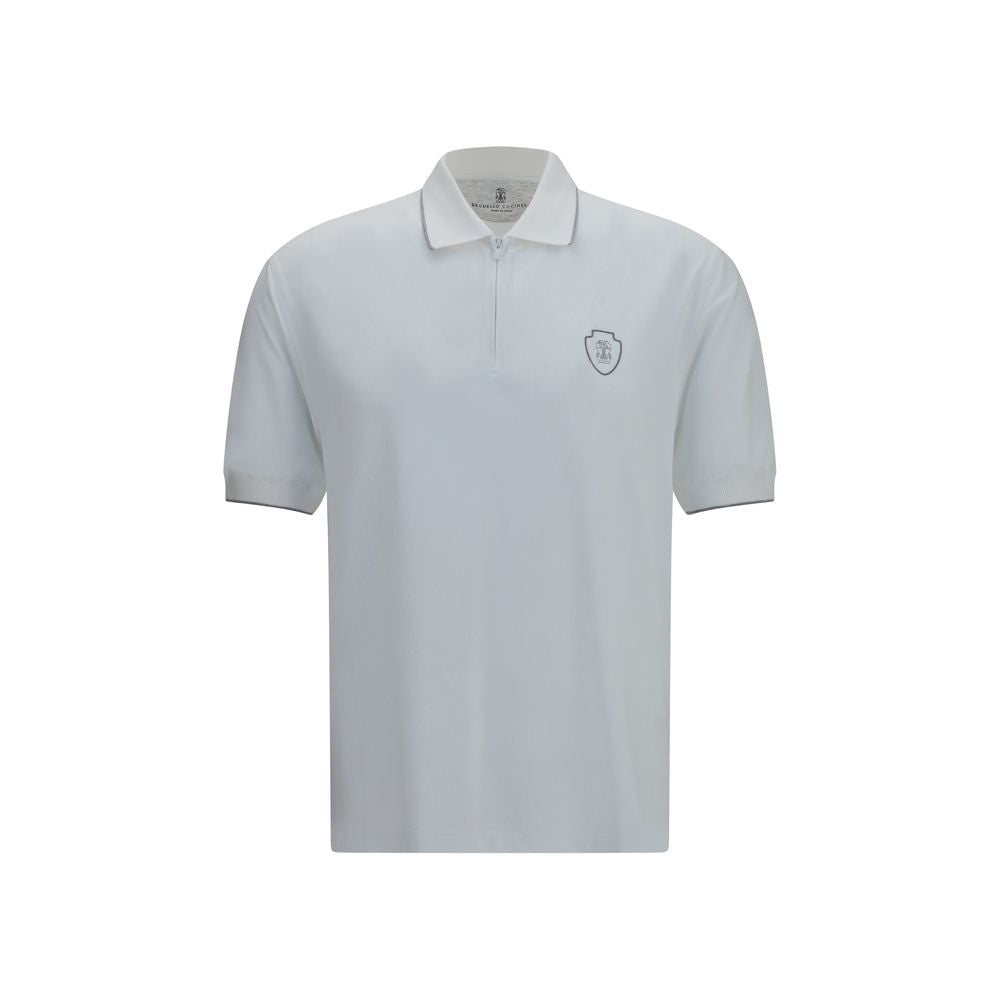 Brunello Cucinelli White Polyamide Polo Shirt - Timeless Luxury
