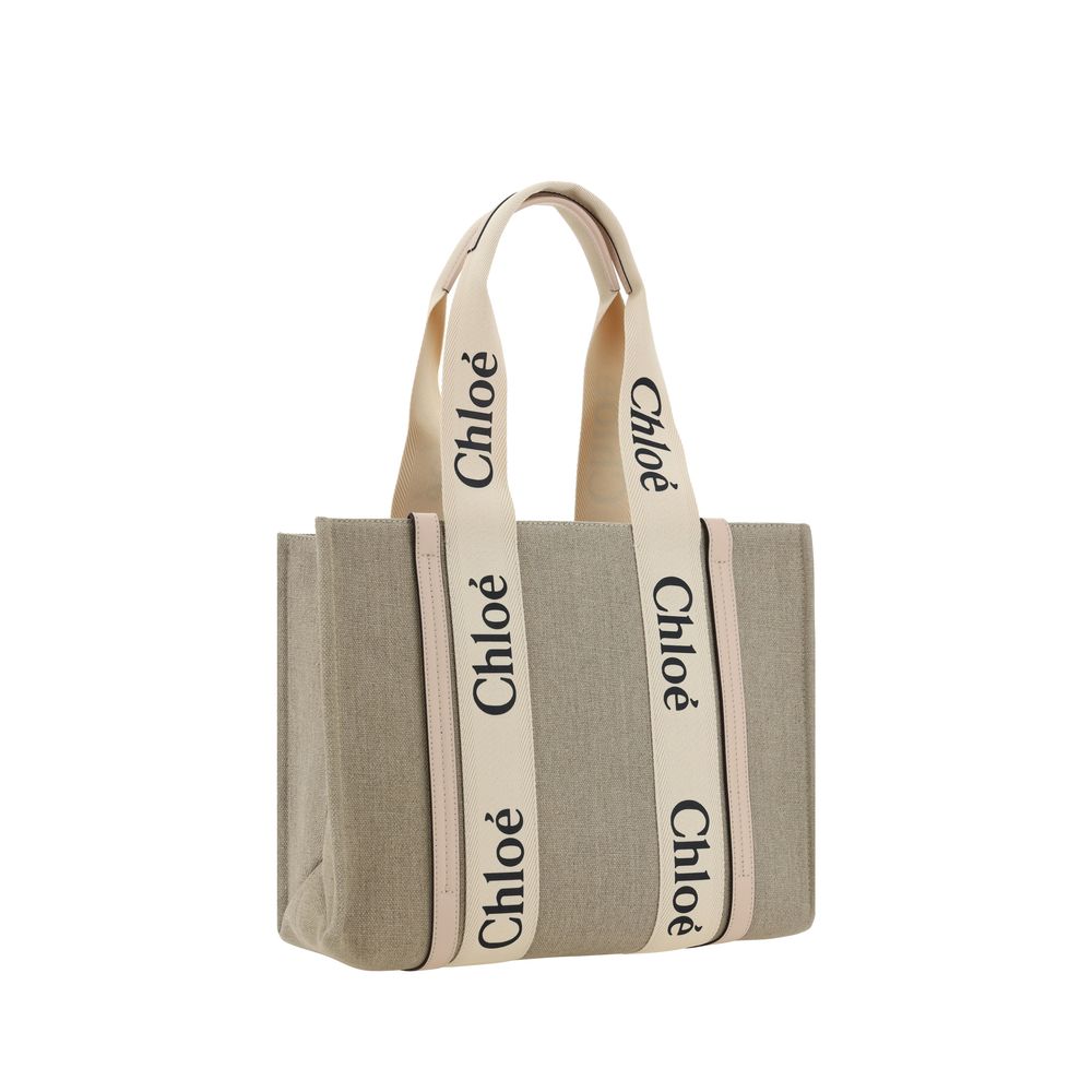Chloé Beige Linen Handbag - Timeless Elegance for the Discerning
