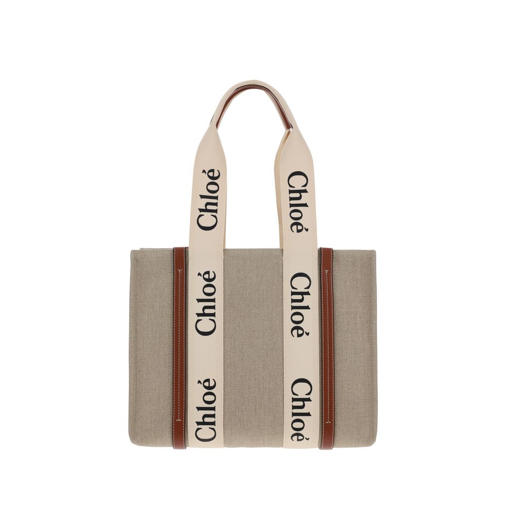 Chloé Beige Linen Handbag - Timeless Luxury for the Discerning