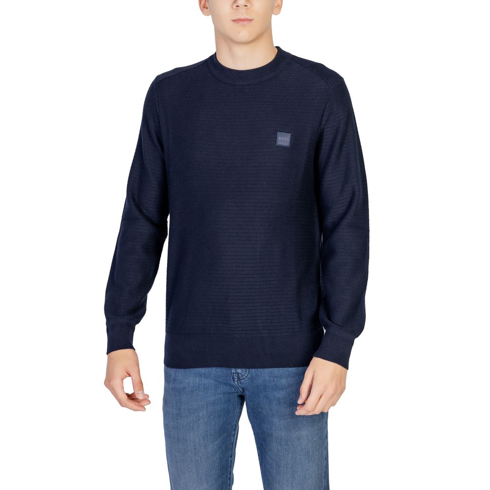 Hugo Boss Blue Cotton Sweatshirt - Artisanal Luxury Redefined