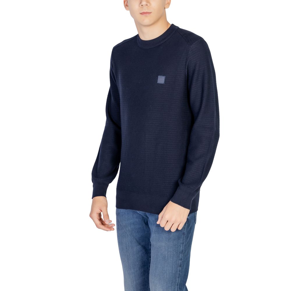 Hugo Boss Blue Cotton Sweatshirt - Artisanal Luxury Redefined