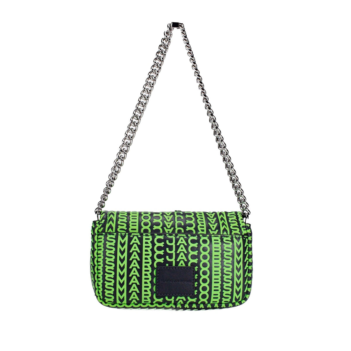 Elevate your style with the Marc Jacobs Neon Green The Monogram Leather J Marc Mini Shoulder Bag, a luxurious blend of premium leather and chic design, perfect for the discerning individual.