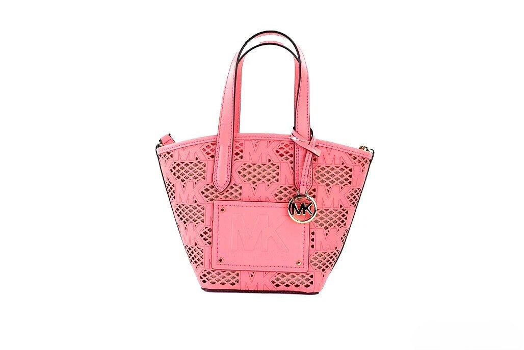 Elevate your style with the Michael Kors Kimber Small Tea Rose Leather 2-in-1 Zip Tote Messenger Bag, a luxurious vegan leather masterpiece that embodies sophistication and versatility.