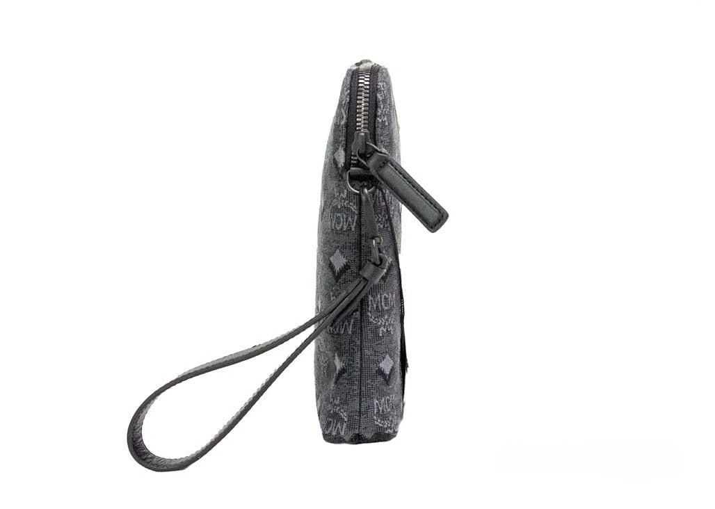 MCM Veritas Clutch Pouch - Dark Grey Denim Luxury Handcrafted