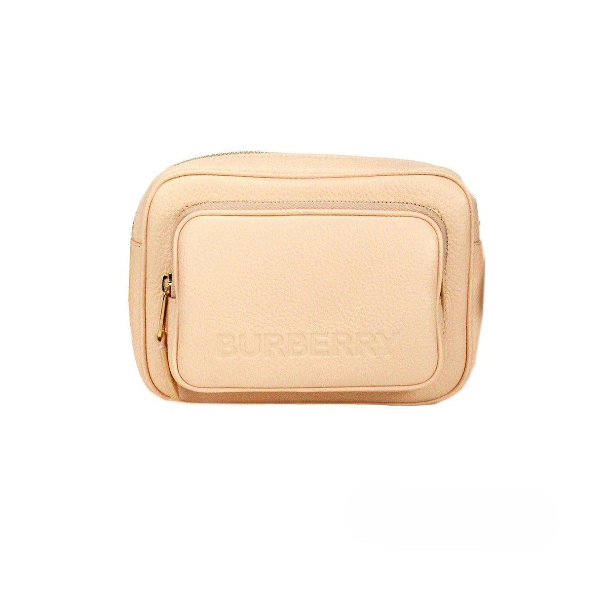 Elevate your style with the Burberry Small Branded Peach Pink Grainy Leather Camera Crossbody Bag, a testament to exceptional craftsmanship and timeless luxury.