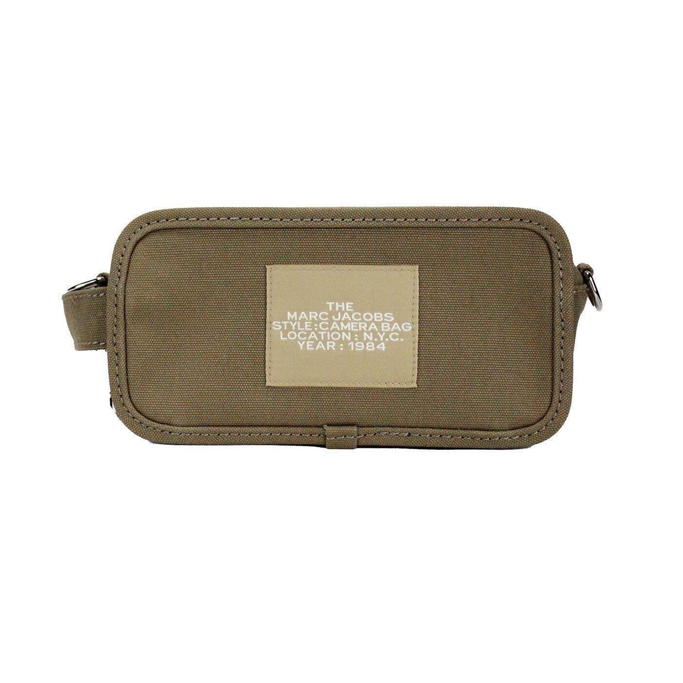 Elevate your style with Marc Jacobs The Camera Bag in slate green, a luxurious blend of canvas and cotton, embodying timeless elegance and sophisticated versatility.