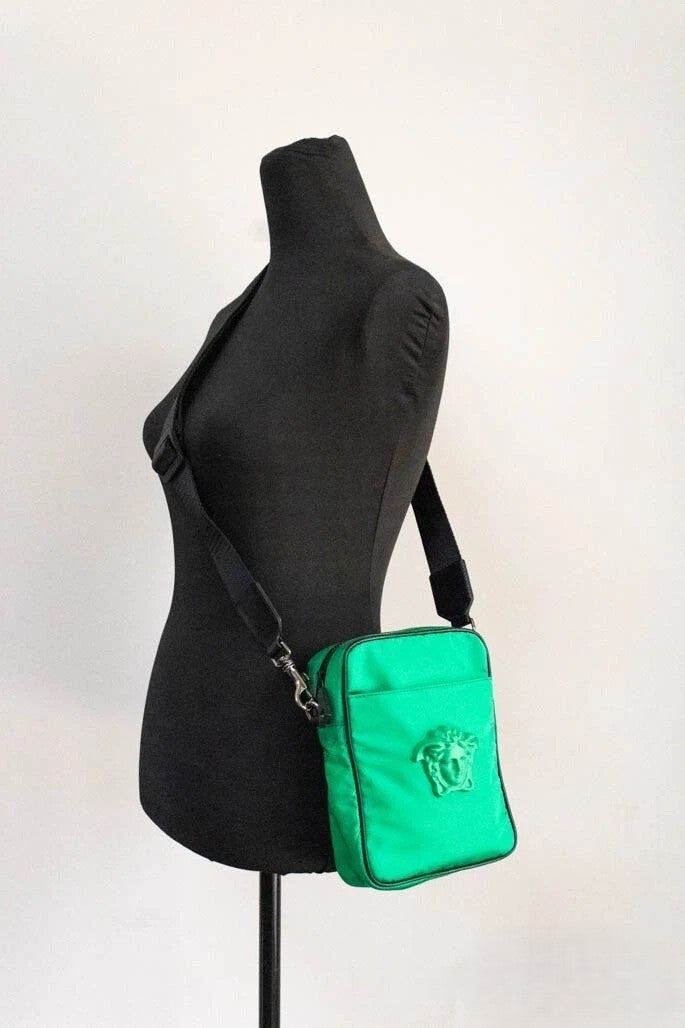 Versace Small Bright Green Medusa Crossbody Bag - Luxe Elegance