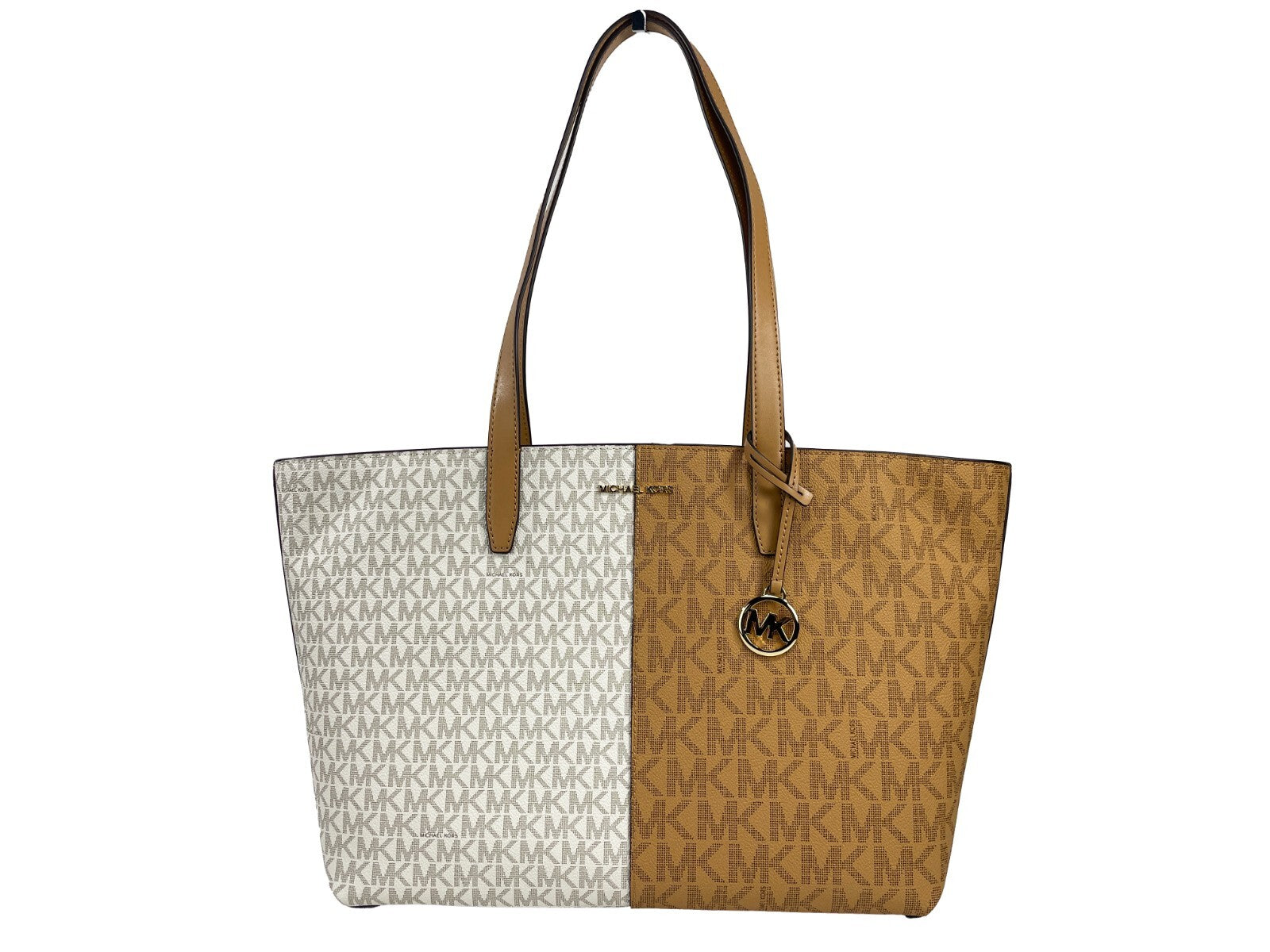 Elevate your style with the Michael Kors Medium Zip Top Tote, a masterpiece of PVC and leather, blending timeless elegance with exquisite craftsmanship for every occasion.