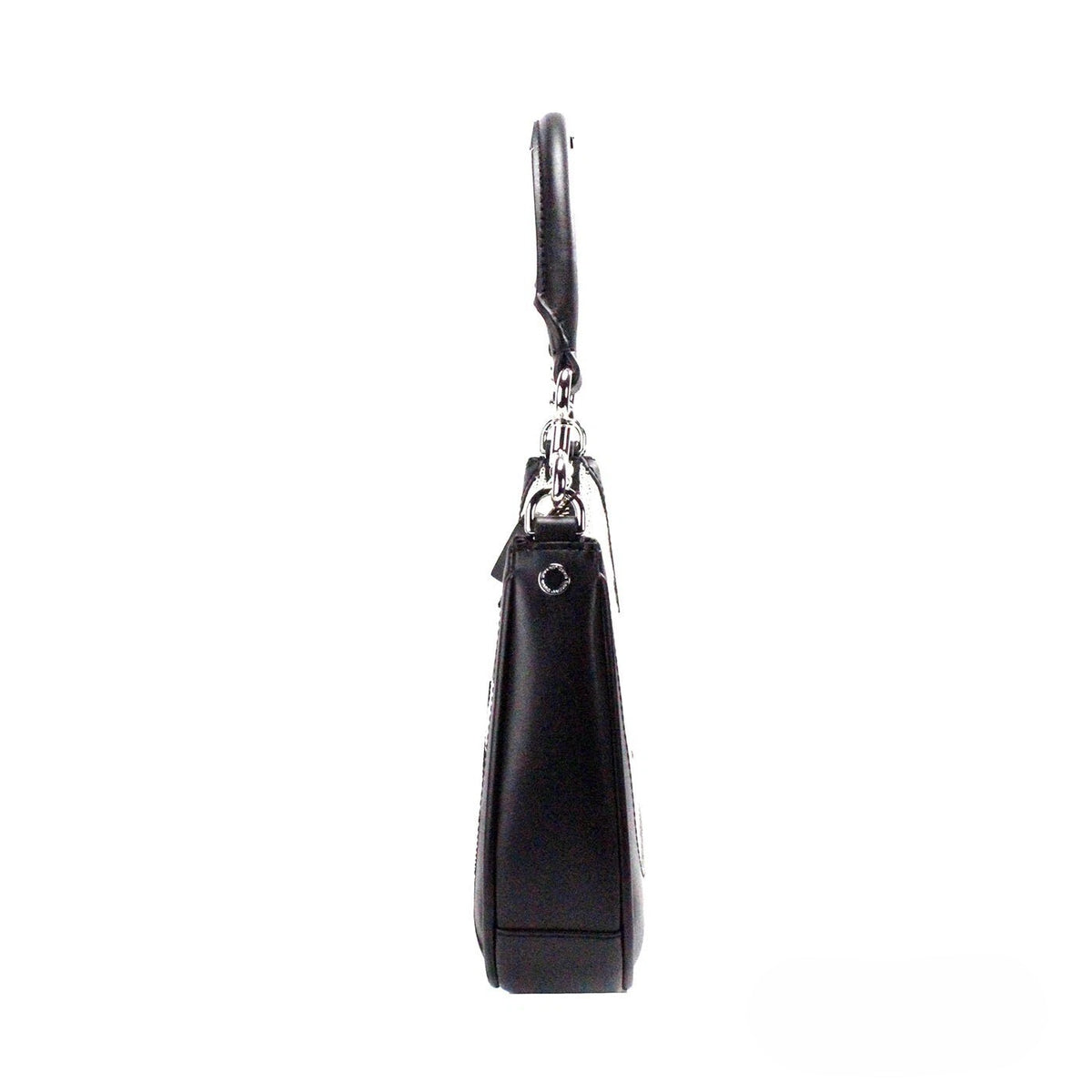 Elevate your style with the Marc Jacobs Natural Black Canvas Leather Hobo Shoulder Handbag, a blend of sophistication and functionality, perfect for every occasion.