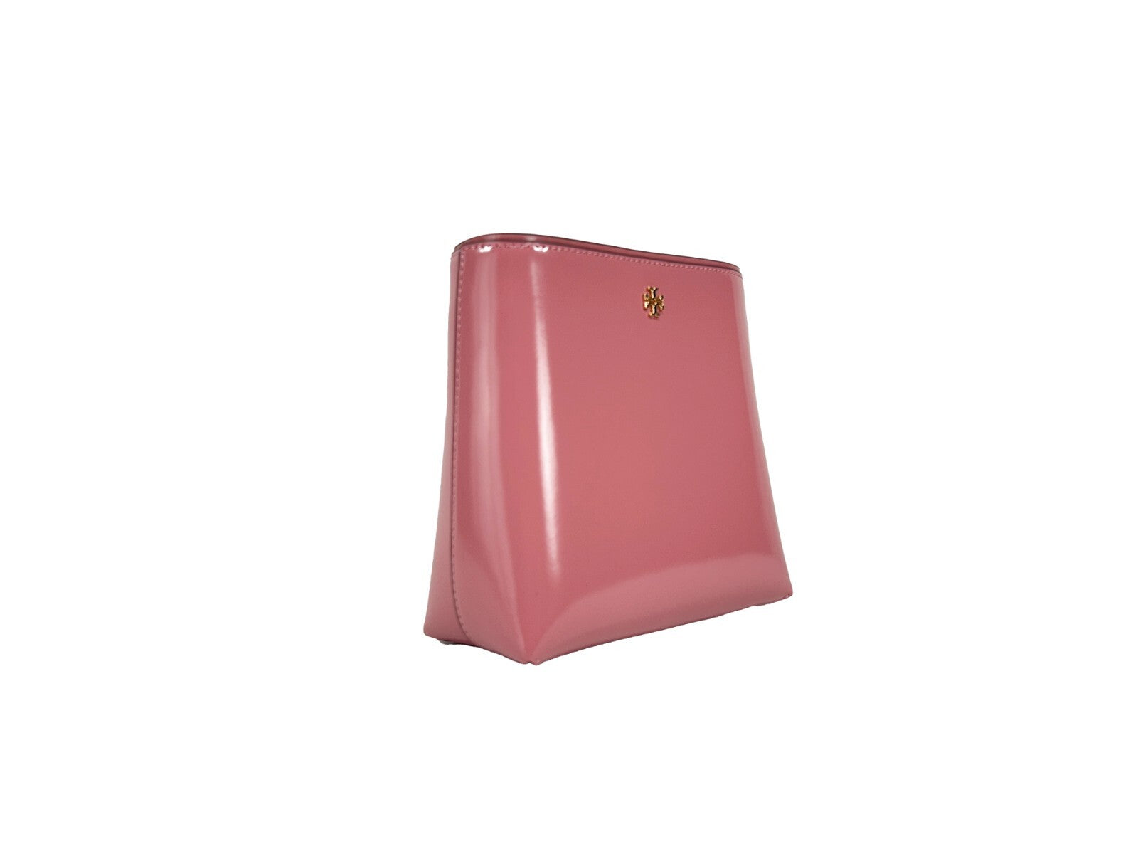Elevate your style with the Tory Burch Patent Emerson Small Bucket Bag, a luxurious blend of exquisite patent leather and gold-tone hardware, perfect for any occasion.