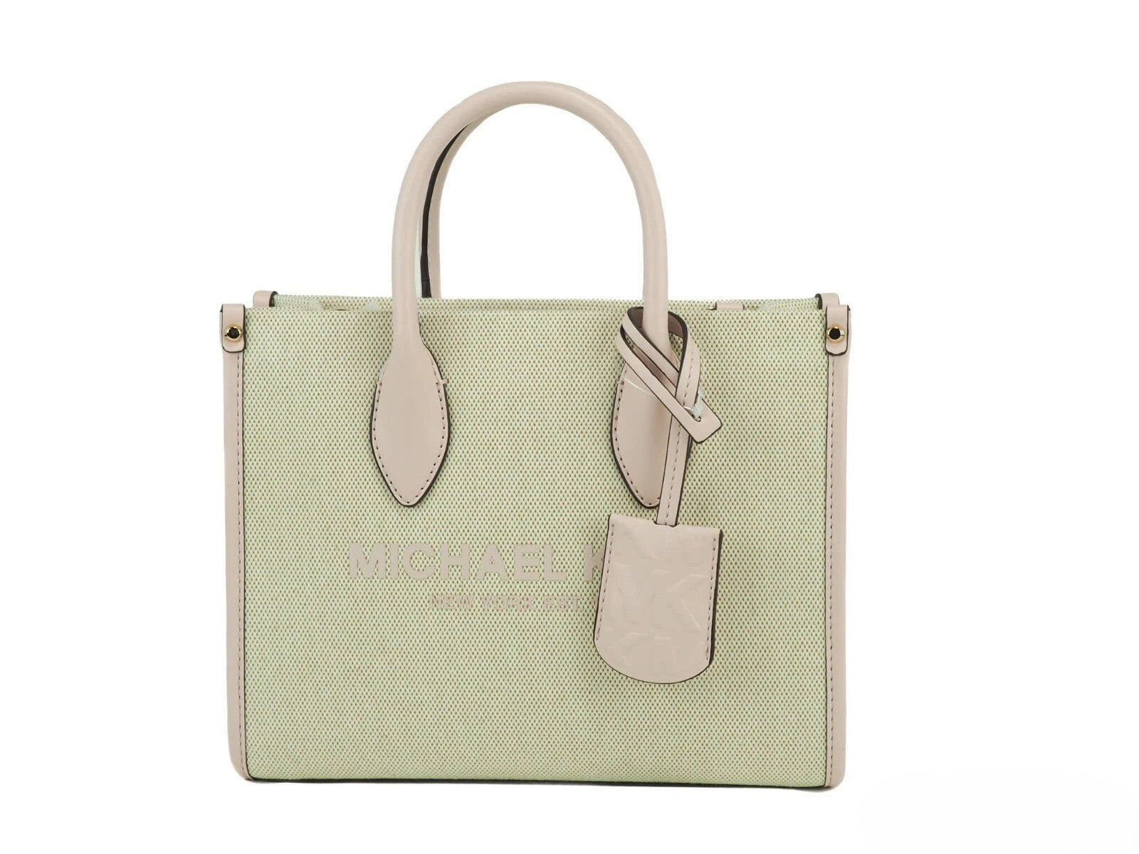Elevate your style with the Michael Kors Mirella Small Powder Blush Canvas Shopper, a blend of exquisite craftsmanship and timeless elegance for the discerning individual.