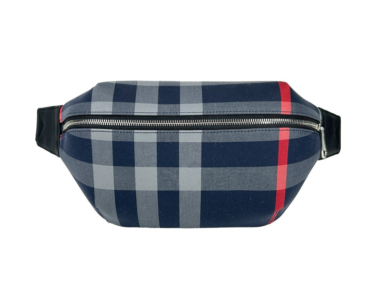 Indulge in the Burberry Medium Check Sonny Fanny Belt Bag, a 2020 collection masterpiece crafted from premium PVC, embodying timeless elegance and sophisticated style.