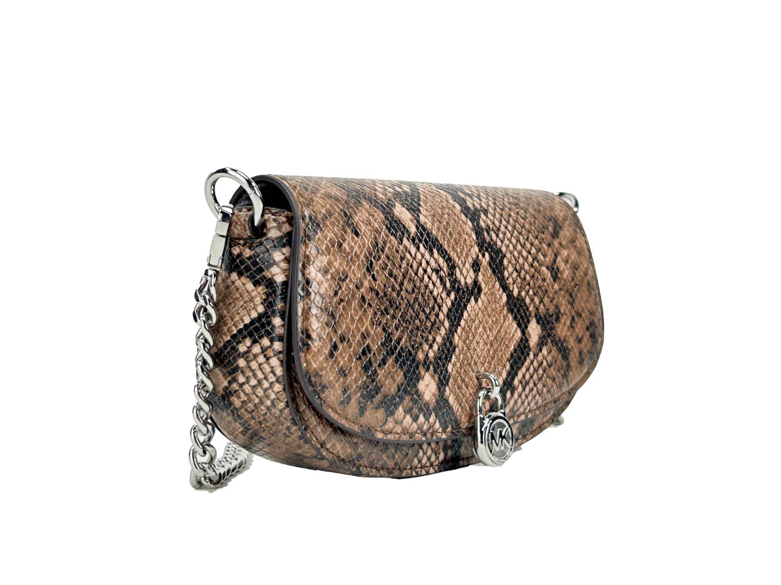 Discover the Michael Kors Mila Small Snakeskin Messenger Crossbody Bag, a luxurious blend of artisanal craftsmanship and contemporary elegance, perfect for the discerning individual.
