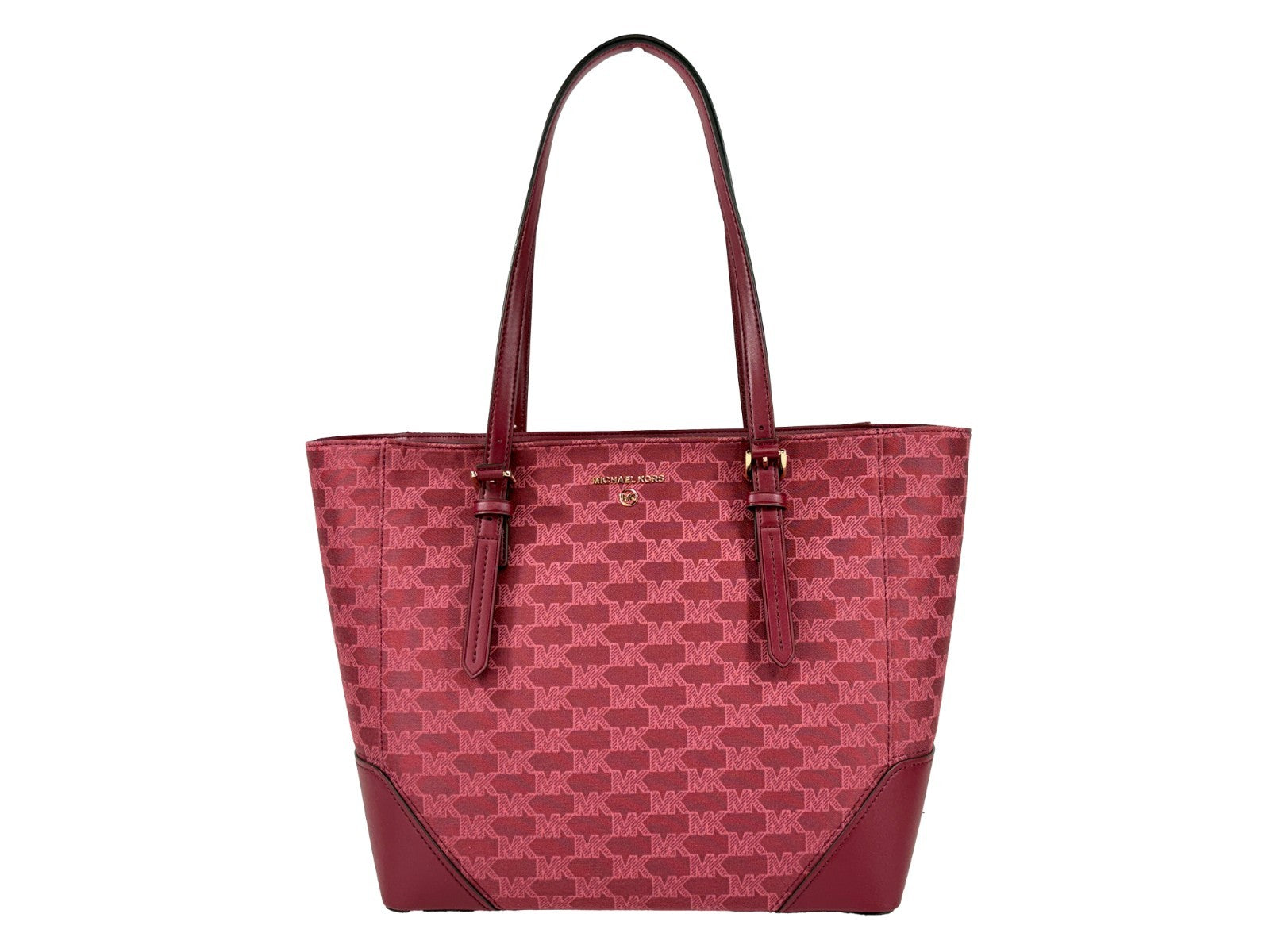 Elevate your style with the Michael Kors Aria Large Tote Bag, a luxurious blend of canvas and leather, embodying timeless elegance and sophisticated craftsmanship.